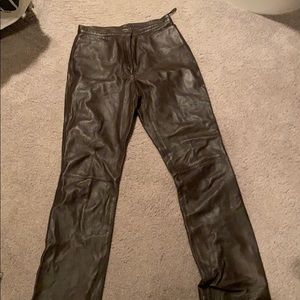 Anne Klein brown leather pants